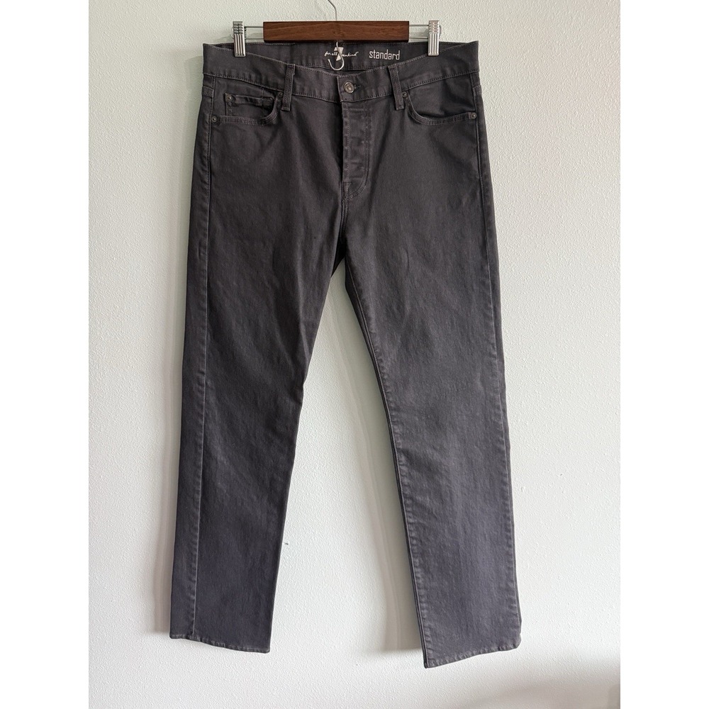 7 FOR ALL Mankind Men's Standard Classic Jeans Straight Leg Stretch Grey 34x33